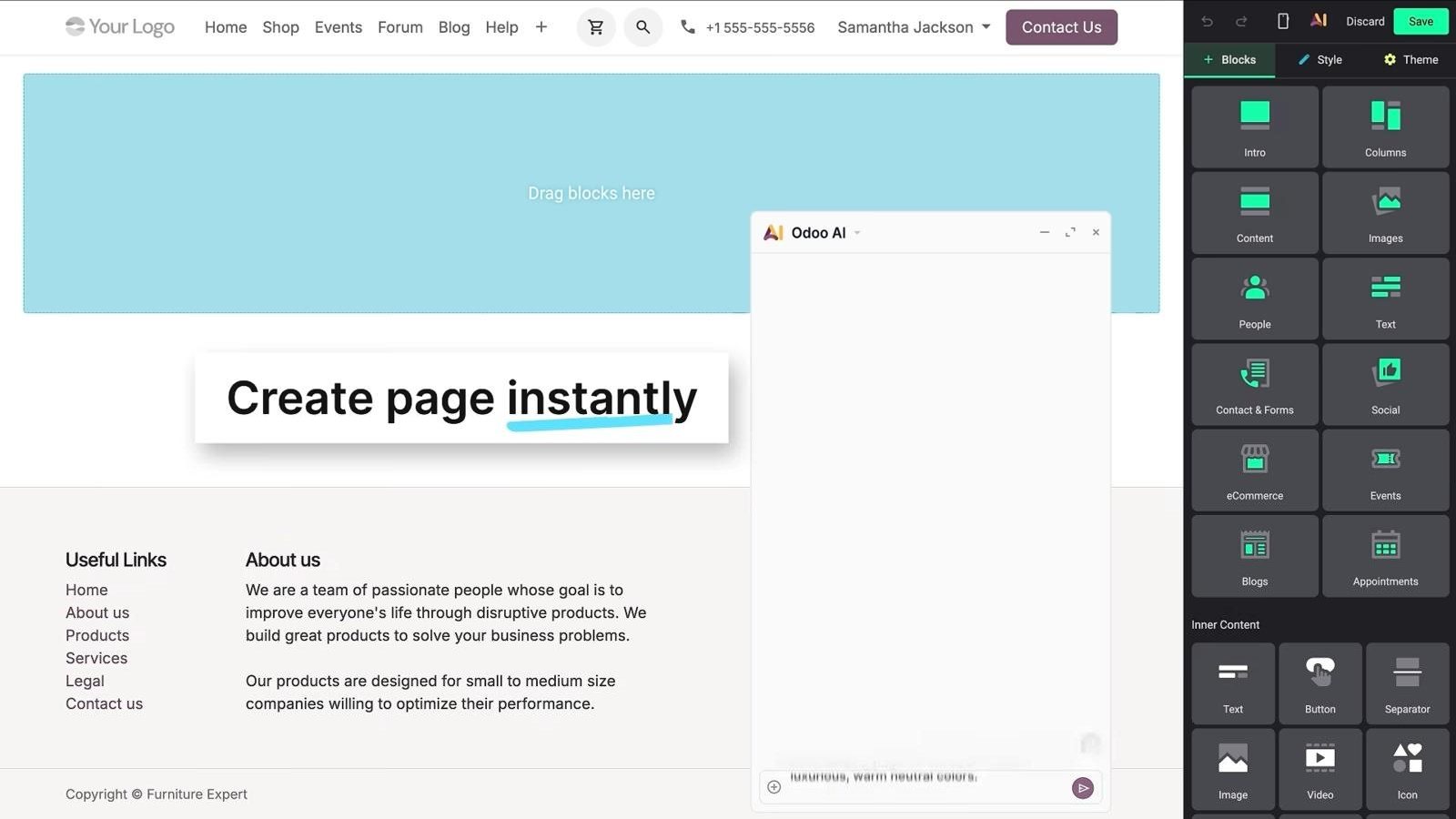 Creación de una página web a partir de una descripción.