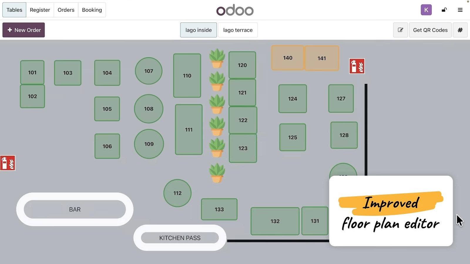 Nuevo editor del plano del restaurante en el Punto de Venta.